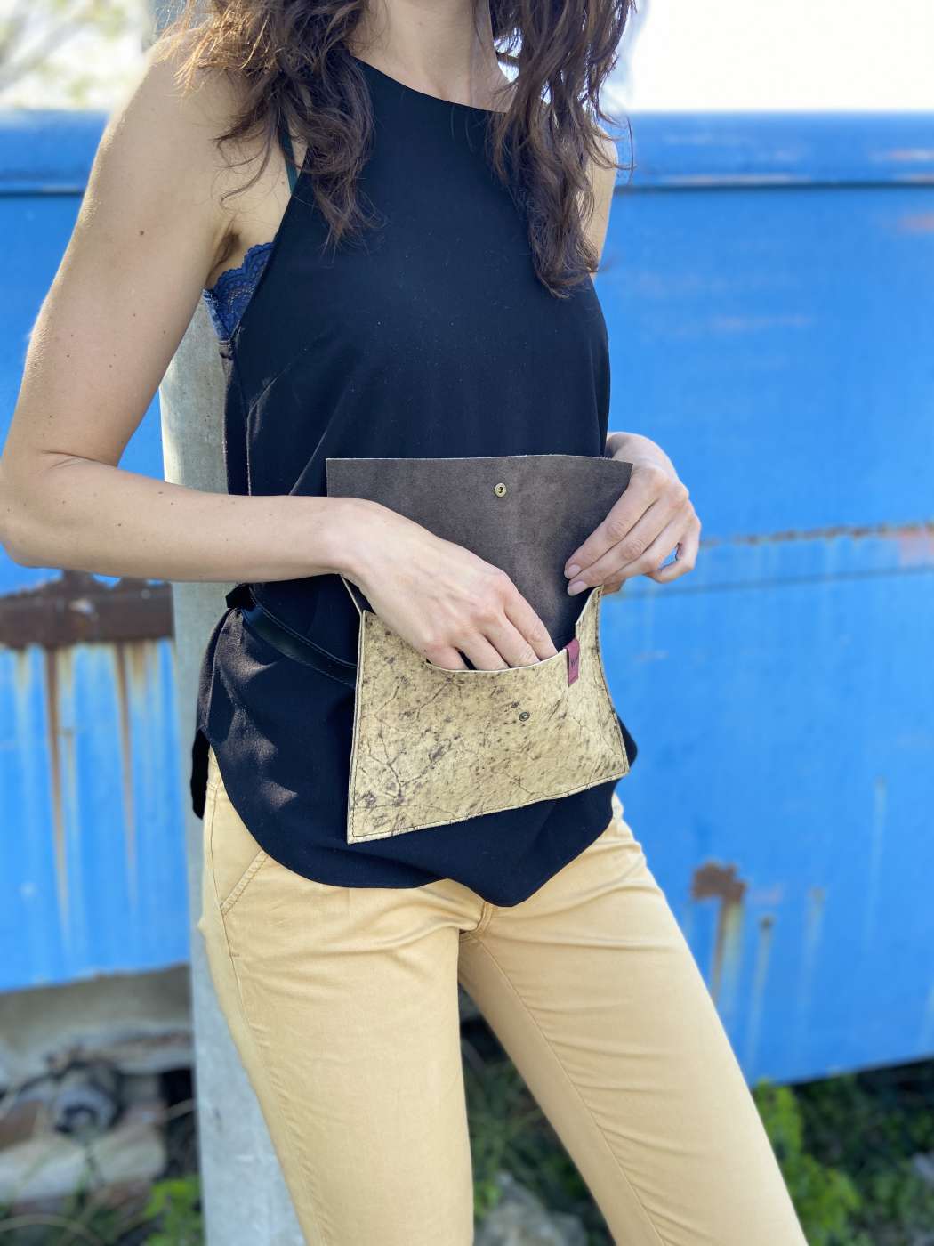 Handmade leather funky waist bag/clutch - Image 7