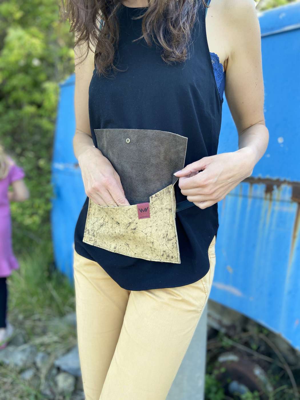 Handmade leather funky waist bag/clutch - Image 6