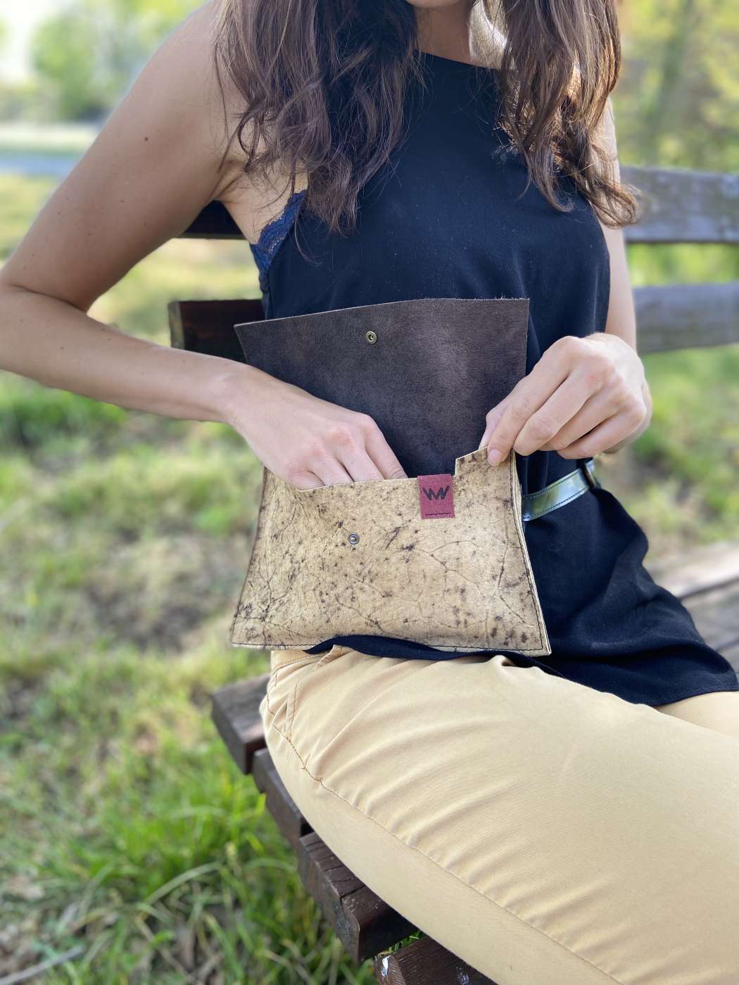 Handmade leather funky waist bag/clutch - Image 4