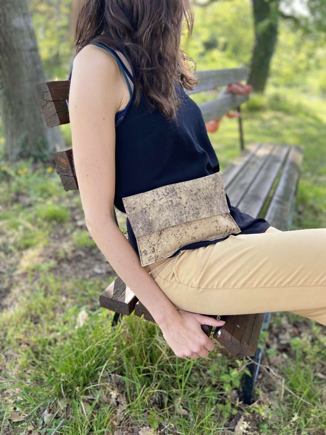 Handmade leather funky waist bag/clutch - Image 3