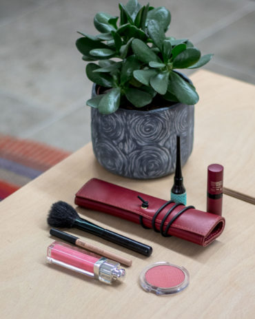 make-up bag unique red